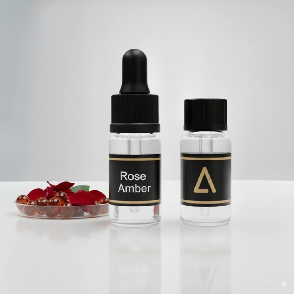 ROSE AMBER accord perfume base – pre-blended aromatic base for DIY perfume, custom fragrance, and perfume making Rose Amber - Image 1